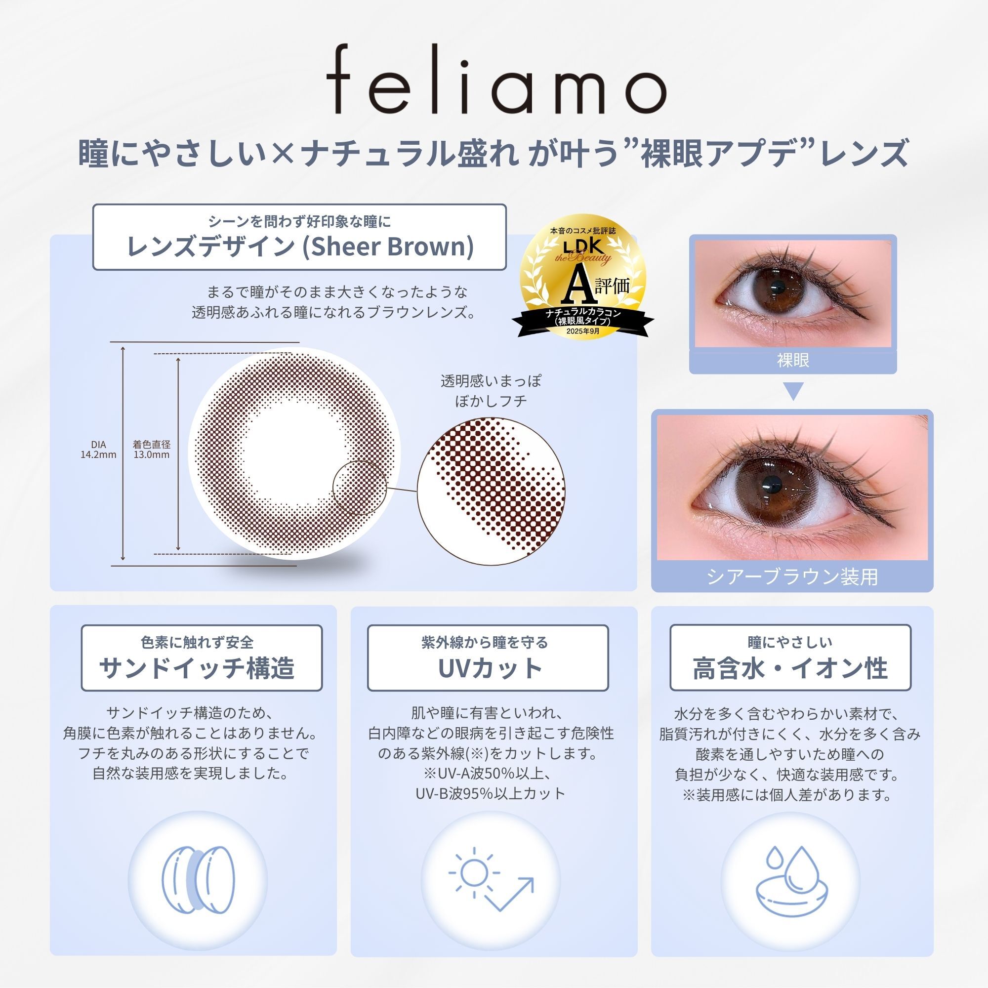 1day] シアーブラウン フェリアモ 白石麻衣| カラコン通販 LILY ANNA