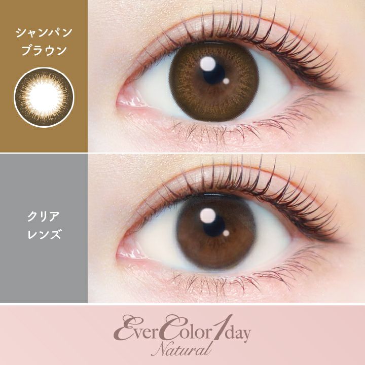 エバーカラーワンデーナチュラル シャンパンブラウン 新木優子 装用画像