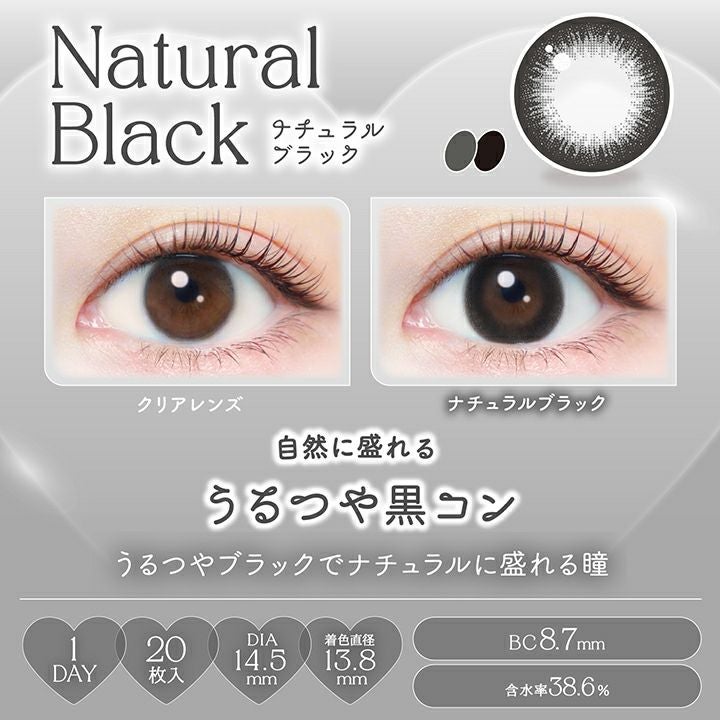 エバーカラーワンデーナチュラル ナチュラルブラック 新木優子 レンズポイント