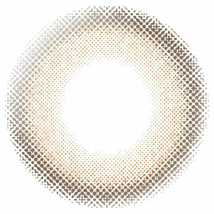 エバーカラーワンデーナチュラル クリアキャメル 新木優子 レンズ画像