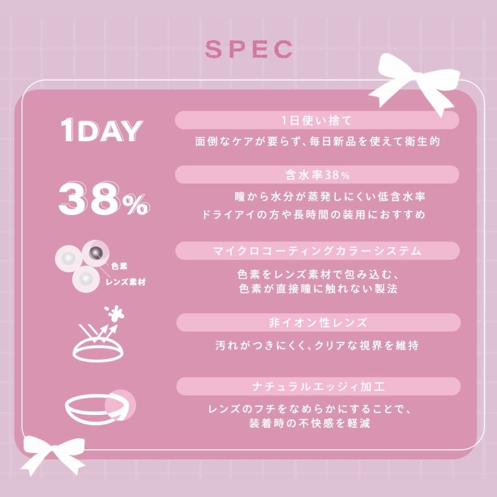  シャルトン （Charton） カラコン [1day] シャルトン チュロクレープ　レンズスペック