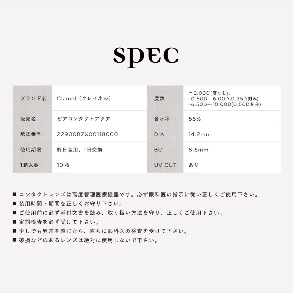 クレイネル セピアムード　レンズスペック