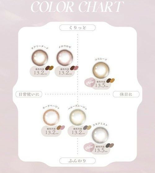チェリッタ (Cheritta) カラコン  [1day] チェリッタ ココムード カラーチャート