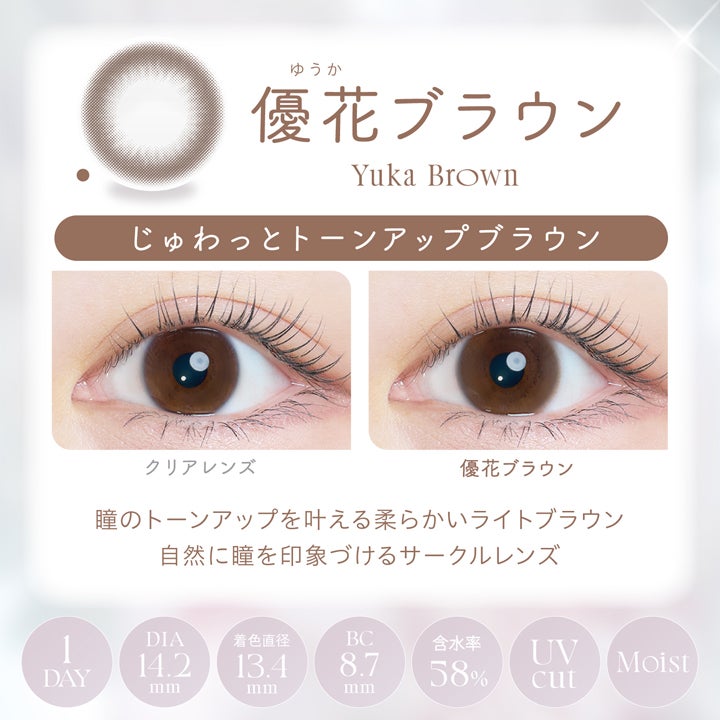 カイカ (Kaica) カラコン - ワンデー 優花ブラウン 商品詳細
