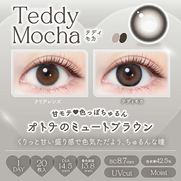 [1day] エバーカラーワンデーナチュラル テディモカ　　レンズ説明画像