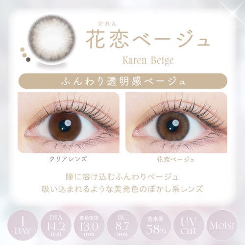 カイカ (Kaica) カラコン [1day] カイカ 花恋ベージュ　商品詳細
