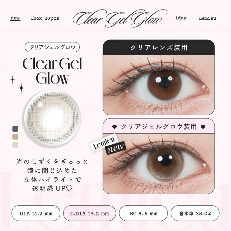 ルミュー　クリアジェルグロー　装用比較