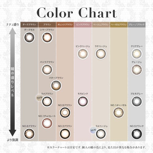  [1day] シークレットキャンディーマジック NO.9ブラウン　カラーチャート