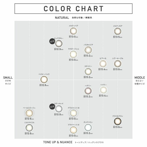 [1day] レヴィア ベイビーバニラ　カラーチャート