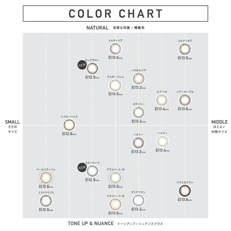 レヴィア スティルレイ　カラーチャート