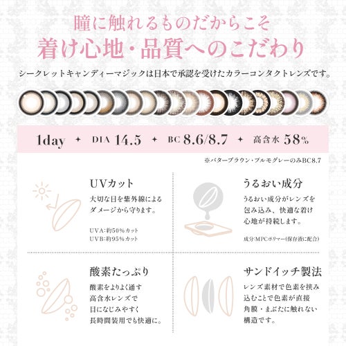 シークレットキャンディーマジック ラメグレー レンズスペック