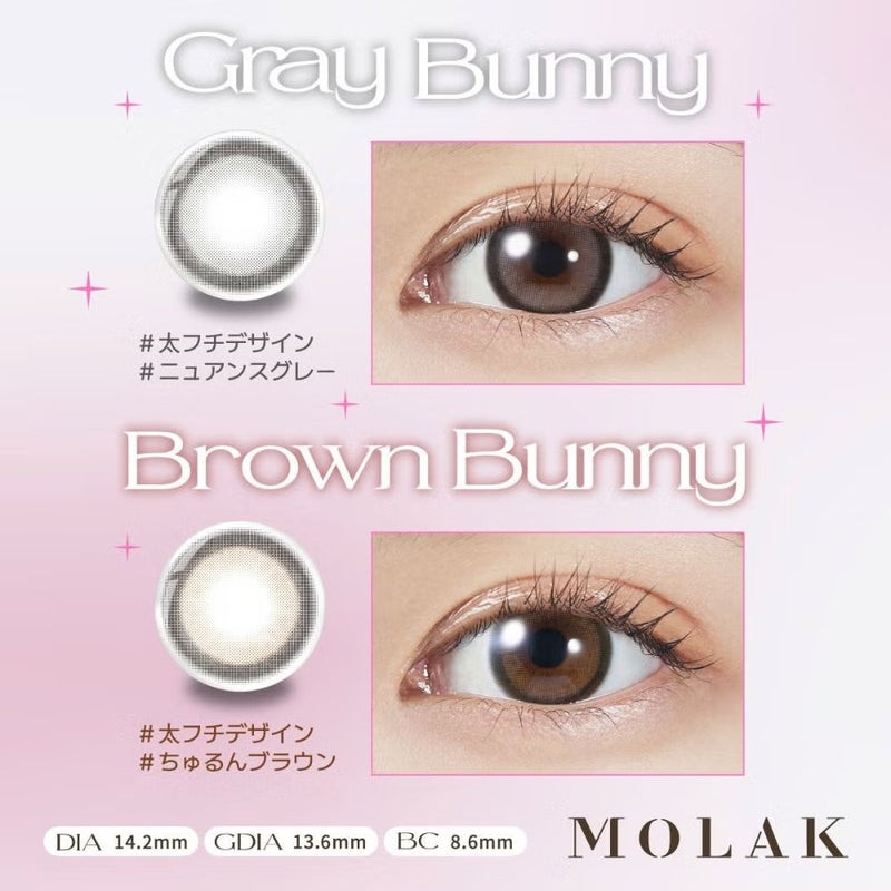 モラク(MOLAK) カラコン - 宮脇咲良 [1day] モラク グレーバニー 装用画像