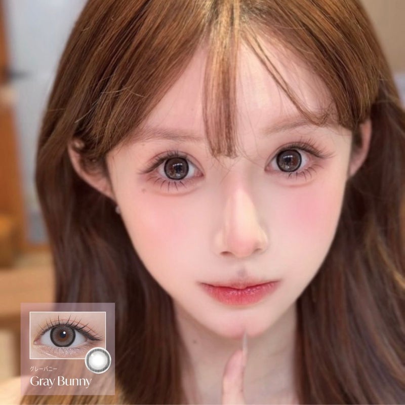 モラク(MOLAK) カラコン - 宮脇咲モラク(M良　[1month] モラク グレーバニー　装用画像