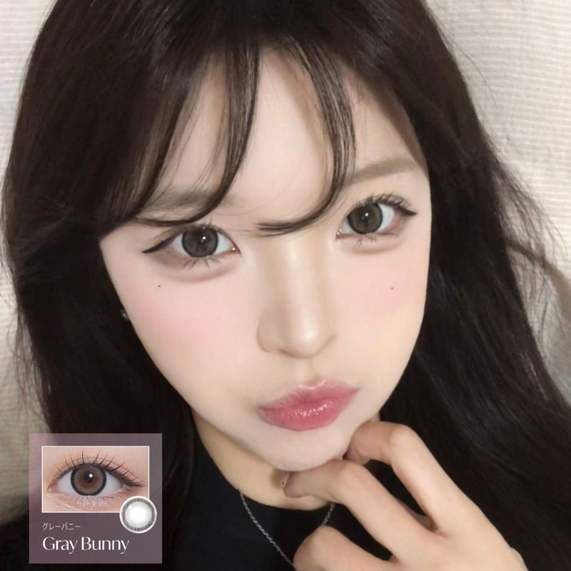 モラク(MOLAK) カラコン - 宮脇咲モラク(M良　[1month] モラク グレーバニー　装用画像