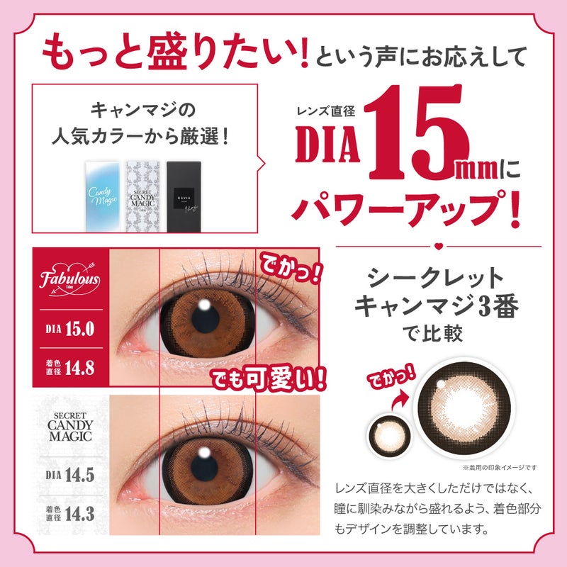 ファビュラス (Fabulous) カラコン - 鈴木愛理  [1day] ファビュラス メロブラウン　レンズ詳細