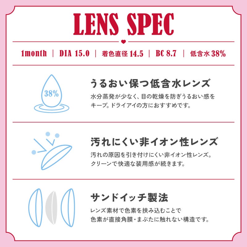 ファビュラス (Fabulous) カラコン - 鈴木愛理  [1month] ファビュラス メログレー　レンズスペック