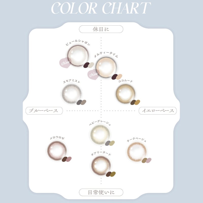 チェリッタ (Cheritta) カラコン [1day] チェリッタ メルティータイム　カラーチャート