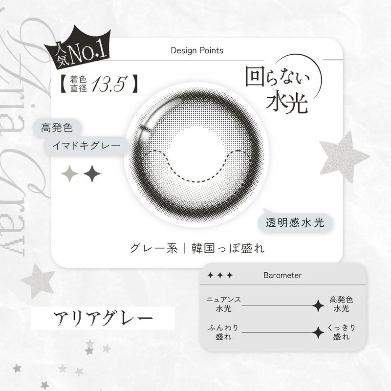 リアリア(RIARIA) カラコン - 米澤りあ [1day] リアリア アリアグレー　裸眼比較